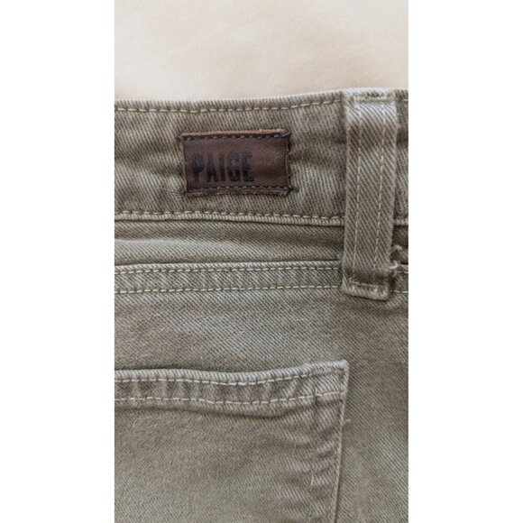 Paige Womens 27 Christi Utility Jeans Ankle Zip Skinny Ivy Green Moto - Picture 5 of 9